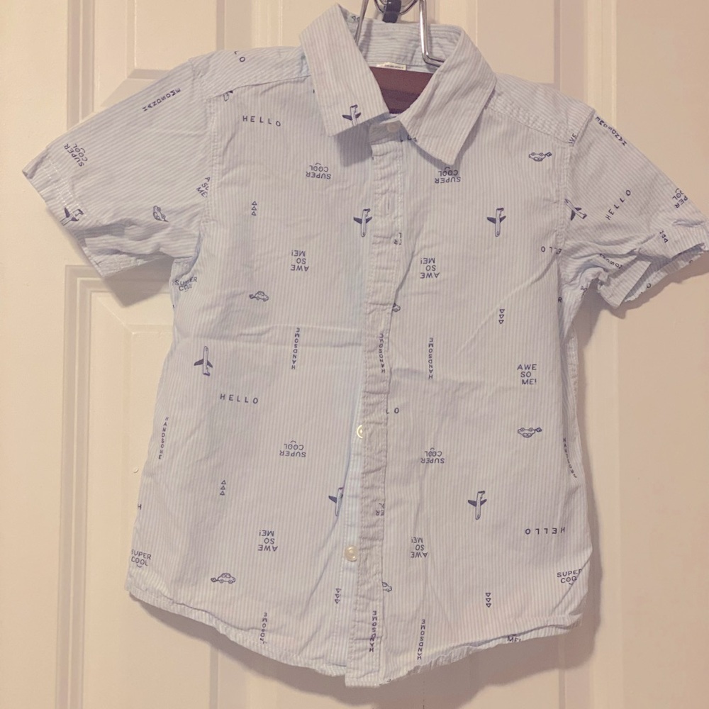 Carter's boys Button Down short sleeve shirt size four toddler